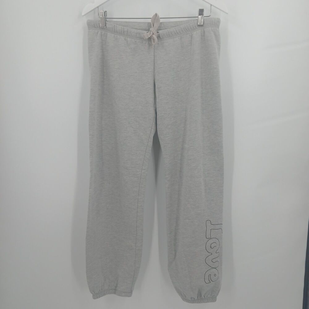 womans Mossimo Supply Co. Grey Jogger Sweatpants "Love" Graphic Size Medium